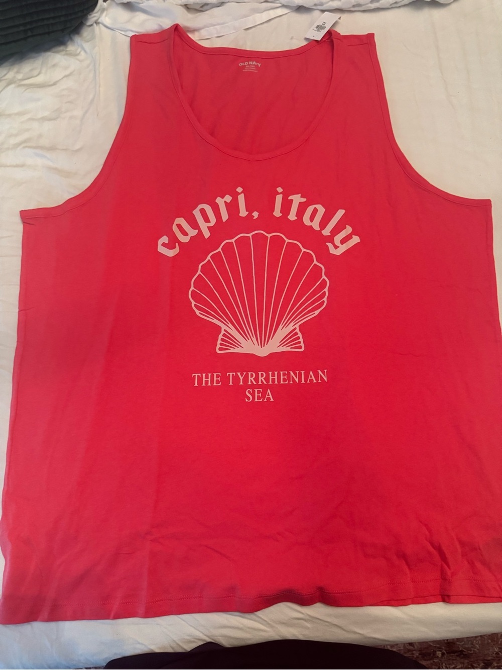 Old Navy Coral-Red Scoop Neck Tank Top